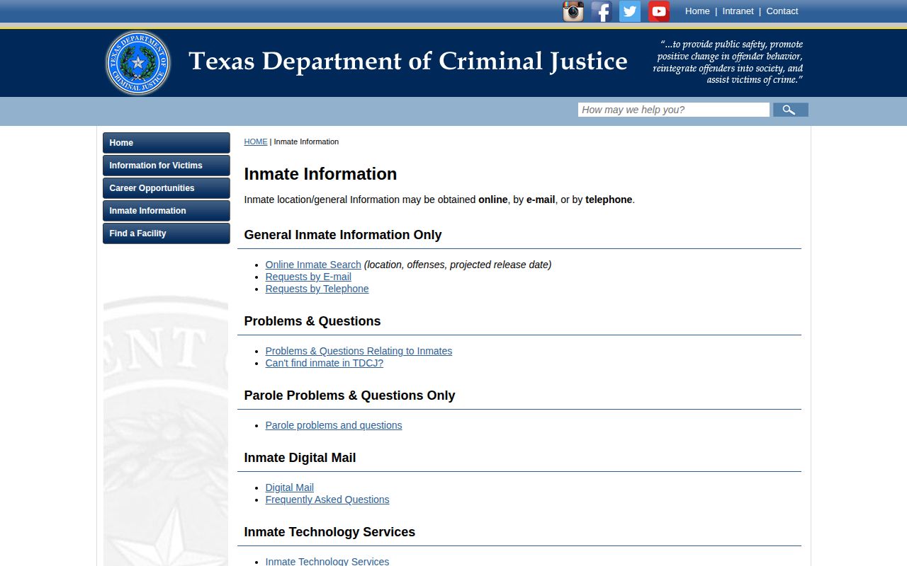 Jeff Davis County release record help through TDCJ information channels